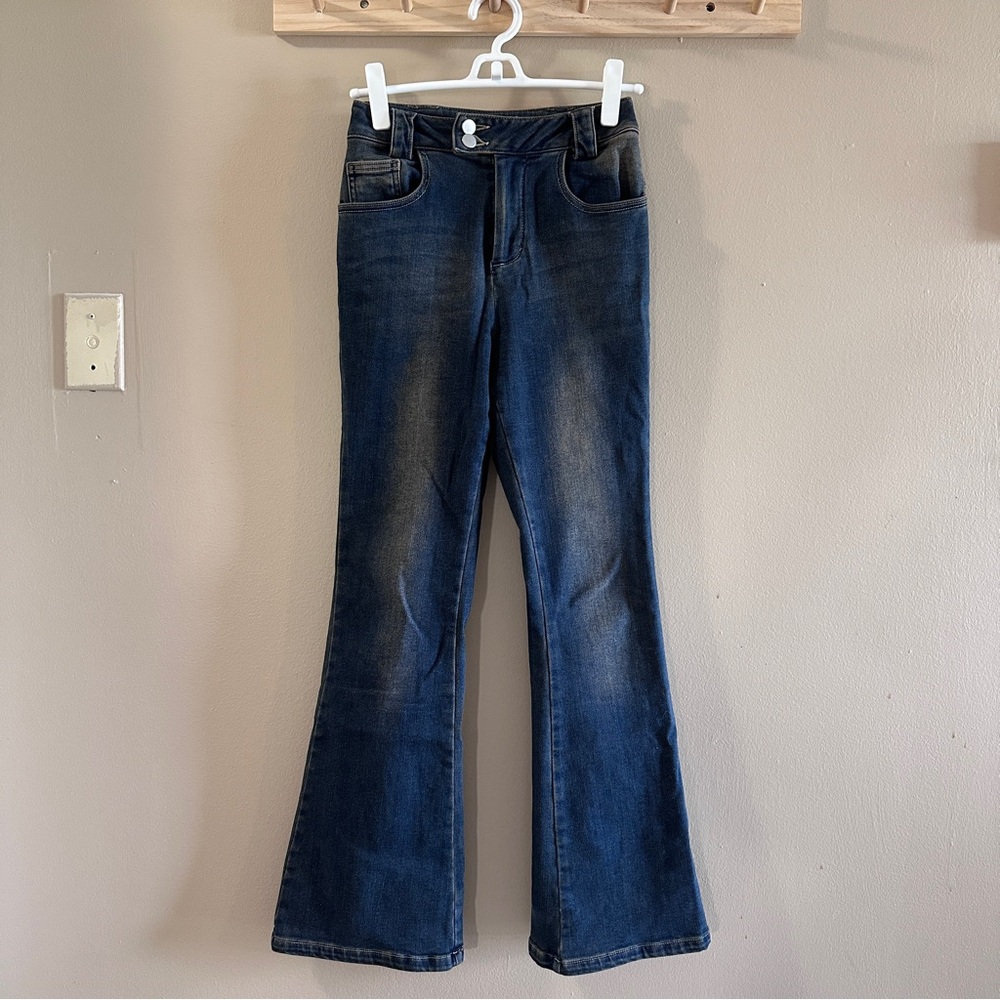 High rise flared jeans